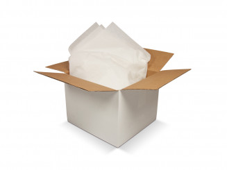 Packseide einseitig glatt, hochweiß 