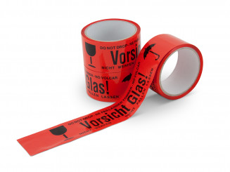 Warnband Vorsicht Glas, rot 